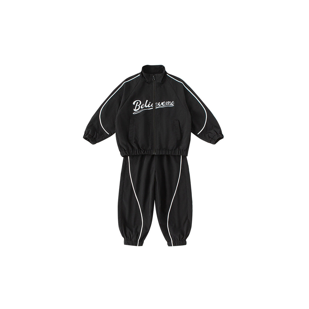 Boys' Casual Letter Print Sports Suit  Jacket & Leggings