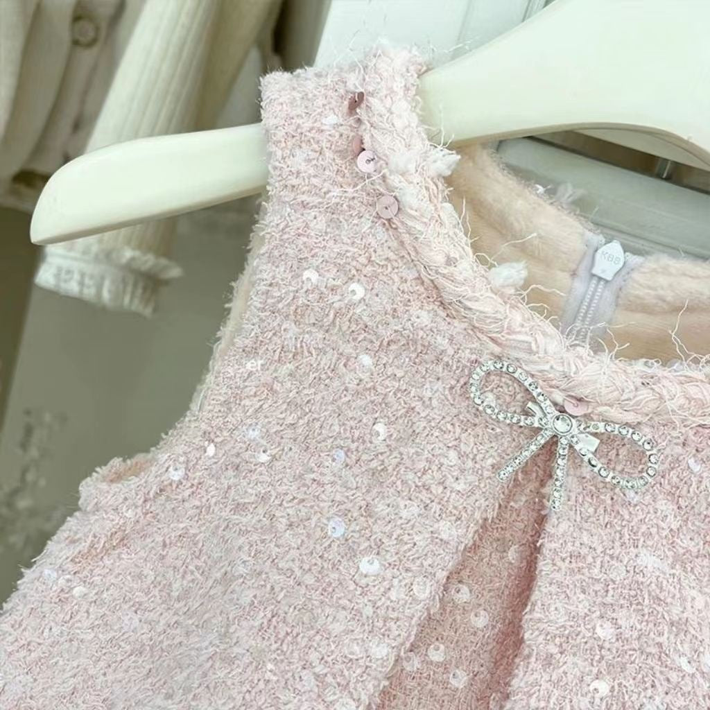 Girls' Velvet Sequin Princess Dress