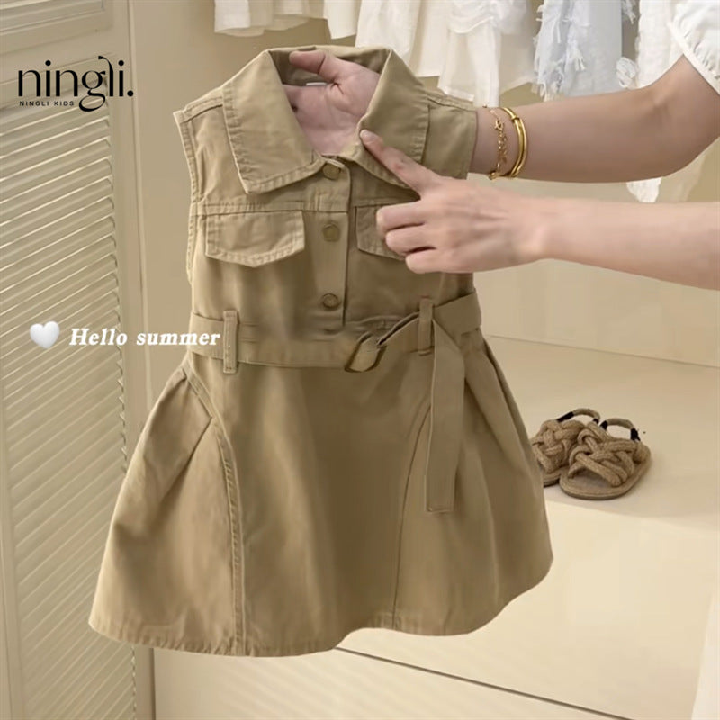 Sleeveless Dress  Fashionable Cargo Vest Skirt