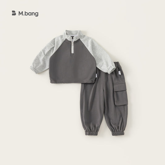 Boys' Stand-Up Collar Sweatshirt & Sweatpants Set