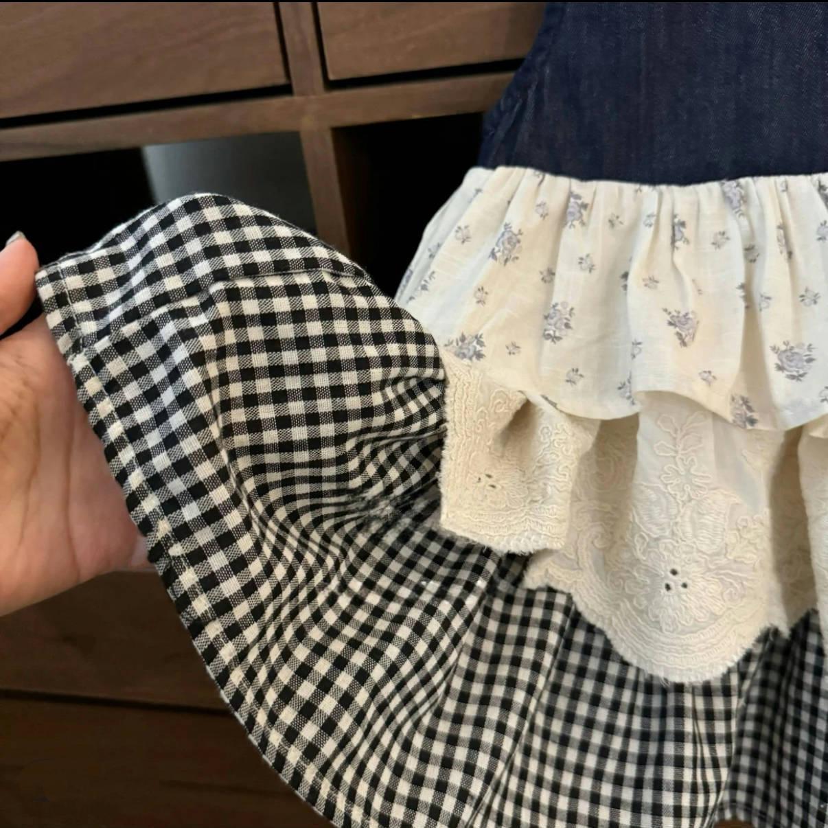 Baby Girl Floral & Plaid Princess Dress