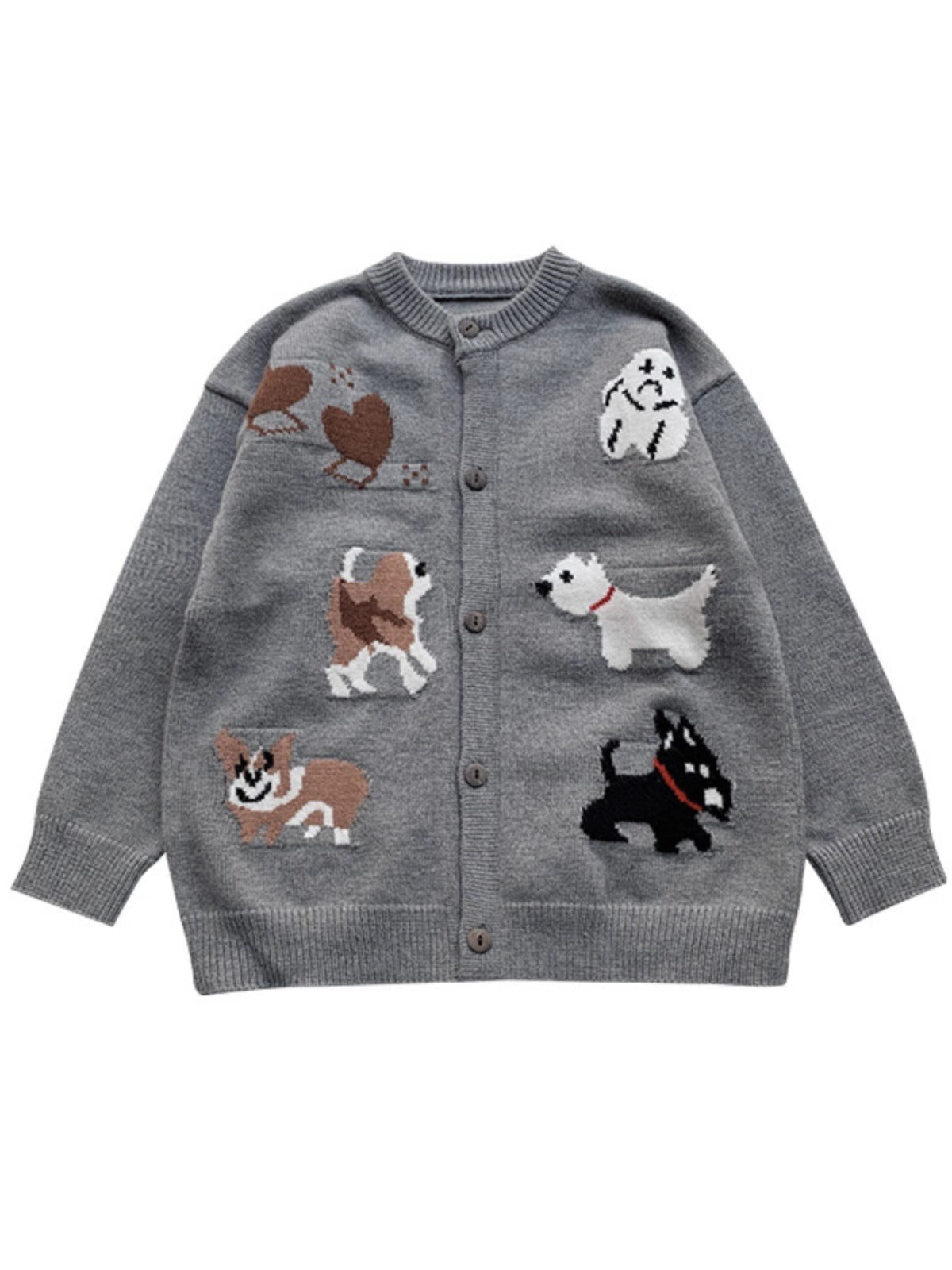 Puppy Jacquard Knit Cardigan  Boys